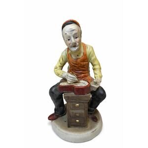 Watchmaker Clock Repairman Vintage  Figurine Ceramic Hand Painted 9in